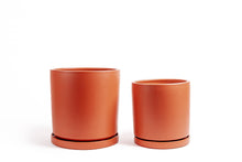 Load image into Gallery viewer, 12.5" Cylinder Pots w/ Water Saucers: