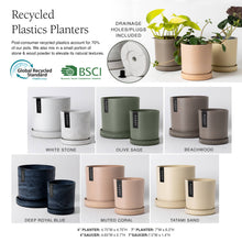 Load image into Gallery viewer, 7" & 4" Signature Planters & Saucer | Earth Tones: White Stone / 7" & 4" | Two Set Combo