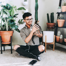 Load image into Gallery viewer, Plant Stand - Mid Level - Adjustable - Black Bamboo