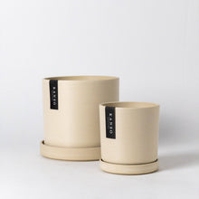Load image into Gallery viewer, 7" & 4" Signature Planters & Saucer | Earth Tones: White Stone / 7" & 4" | Two Set Combo