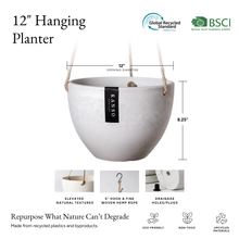 Load image into Gallery viewer, 8" | 12" Signature Stone Hanging Planter Pot | 4 Colorways: Black / 8 inch