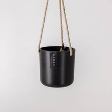 Load image into Gallery viewer, 4" Signature Stone Hanging Planter Pot: Black