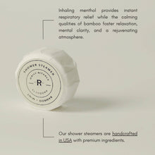 Load image into Gallery viewer, Shower Steamers | Bamboo + Mint | 6 Tablets | Gift Set