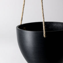 Load image into Gallery viewer, 8" | 12" Signature Stone Hanging Planter Pot | 4 Colorways: Black / 8 inch