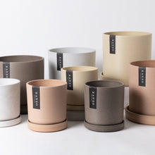 Load image into Gallery viewer, 7" & 4" Signature Planters & Saucer | Earth Tones: White Stone / 7" & 4" | Two Set Combo