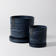 Load image into Gallery viewer, 7" & 4" Signature Planters & Saucer | Earth Tones: White Stone / 7" & 4" | Two Set Combo
