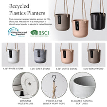 Load image into Gallery viewer, 4" Signature Stone Hanging Planter Pot: Black