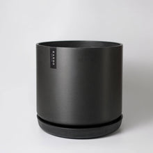 Load image into Gallery viewer, 12" Black Kuro Planter & Saucer