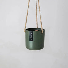 Load image into Gallery viewer, 4" Signature Stone Hanging Planter Pot: Olive Sage