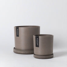 Load image into Gallery viewer, 7" & 4" Signature Planters & Saucer | Earth Tones: White Stone / 7" & 4" | Two Set Combo