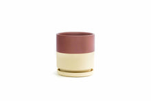 Load image into Gallery viewer, 4.5&quot; Gemstone Cylinder Pots with Water Saucers: White
