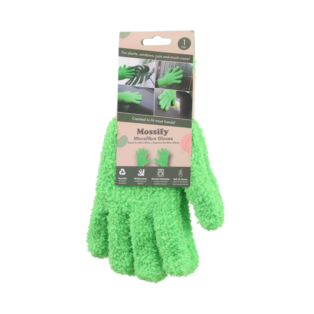 2 Microfiber Gloves - Leaf-Shining Gloves: Blue