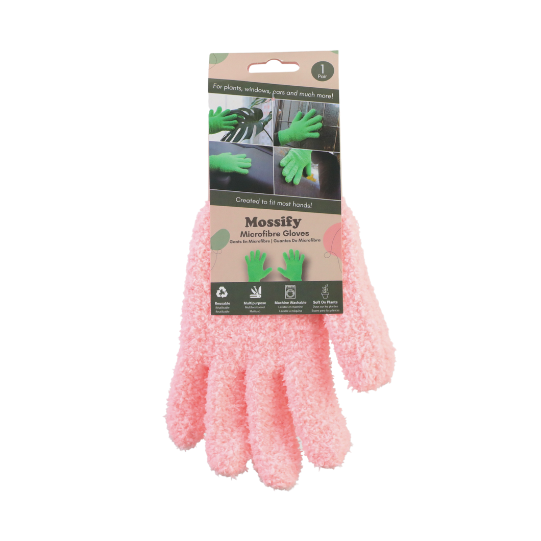 2 Microfiber Gloves - Leaf-Shining Gloves: Pink