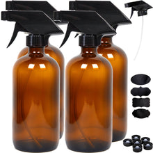 Load image into Gallery viewer, Youngever 4 Pack 16OZ Empty Glass Spray Bottles - Amber
