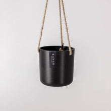 Load image into Gallery viewer, 4&quot; Signature Stone Hanging Planter Pot: Black
