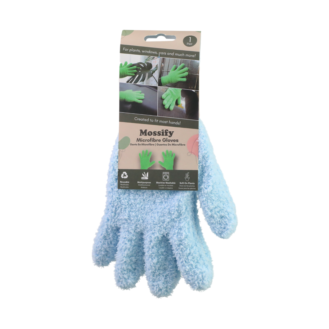 2 Microfiber Gloves - Leaf-Shining Gloves: Blue