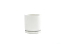 Load image into Gallery viewer, 8.5" Gemstone Cylinder Pots with Water Saucers: Black

