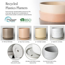 Load image into Gallery viewer, 9" Signature Stone Planter &amp; Saucer | Earth Tones: Arctic Stone
