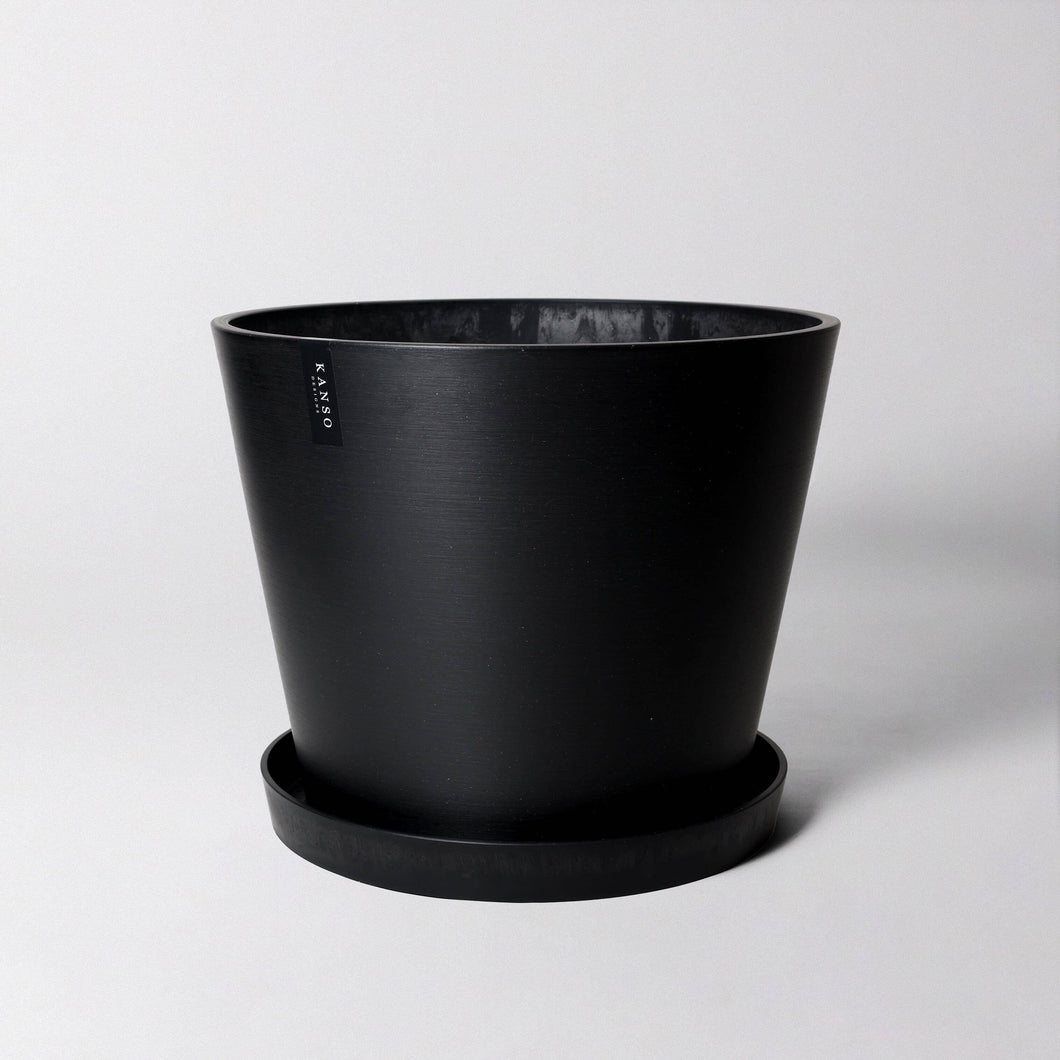 Tapered Signature Planter Pot Black