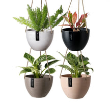 Load image into Gallery viewer, 8" | 12" Signature Stone Hanging Planter Pot | 4 Colorways: Black / 8 inch
