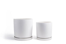 Load image into Gallery viewer, 12.5&quot; Cylinder Pots w/ Water Saucers:
