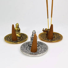Load image into Gallery viewer, Incense Holder - Buddha or Elephant - Silver or Gold -: Gold / Buddha
