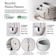 Load image into Gallery viewer, 8" | 12" Signature Stone Hanging Planter Pot | 4 Colorways: Black / 8 inch
