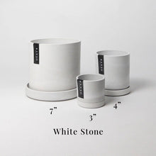 Load image into Gallery viewer, 4&quot; 7&quot; Planters &amp; Saucers  | White Stone
