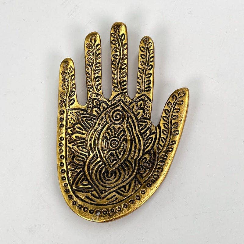 Hand Incense Holder - Silver or Gold -: Gold